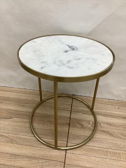 ZARA HOME (ザラホーム) ネストテーブル ホワイト×ゴールド 2点セット 大理石