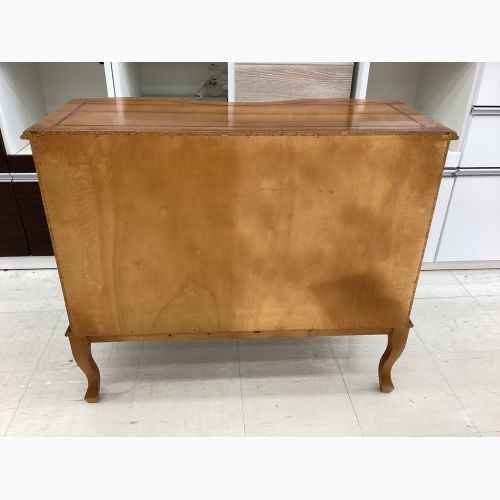 3段チェスト ブラウン 象嵌 猫脚