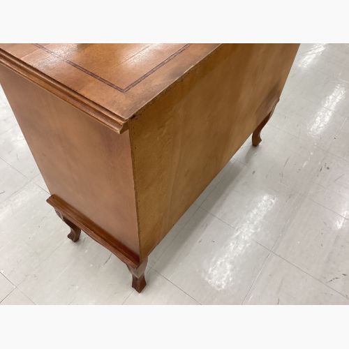 3段チェスト ブラウン 象嵌 猫脚