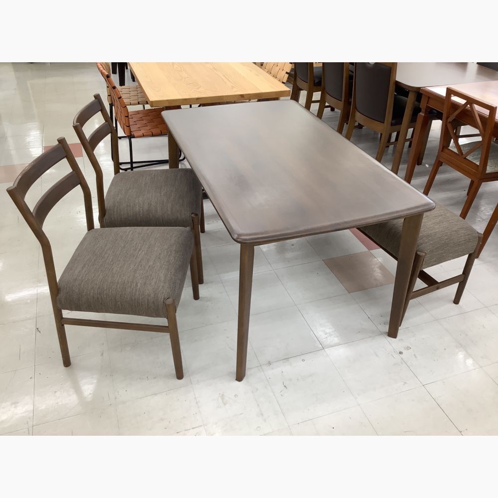 セール　神奈川県引取り限定 ニトリNコレクションダイニングテーブル、ベンチ ニトリ ベンチダイニング4点セット Nコレクション グレーxブラウン