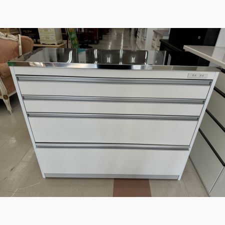山隆家具(ヤマタカカグ) キッチンカウンター ホワイト 収納物を考えた 