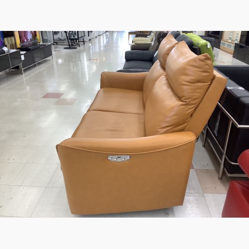 リクライニングソファー キャメル 電動 2.5人掛け 半革