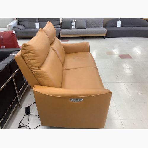 リクライニングソファー キャメル 電動 2.5人掛け 半革