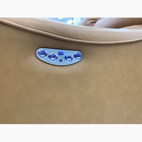 リクライニングソファー キャメル 電動 2.5人掛け 半革