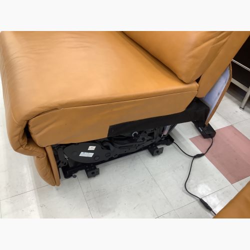 リクライニングソファー キャメル 電動 2.5人掛け 半革