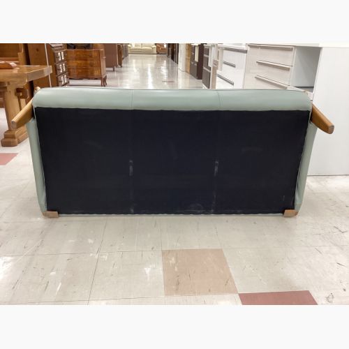 浜本工芸 (ハマモトコウゲイ) 3人掛けソファー グリーン 総革