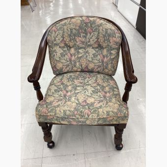 karimoku (カリモク) ダイニングチェアー ブラウン/花柄 キャスター付 WC0370GK ウッドフレーム コロニアル