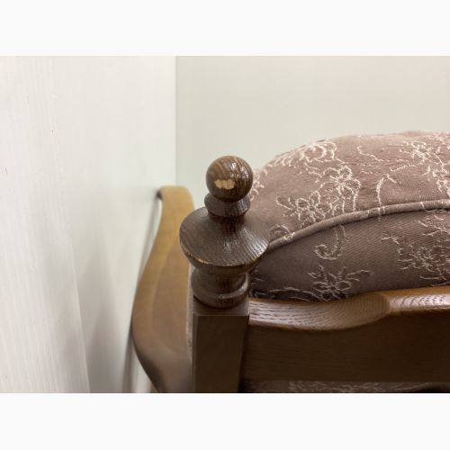 飛騨産業 (ヒダサンギョウ) 3人掛けソファー ブラウン×グレー 花柄 ファブリック