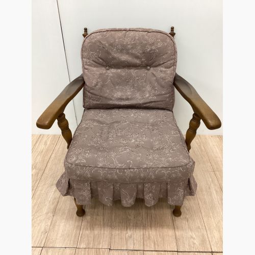 飛騨産業 (ヒダサンギョウ) 1人掛けソファー ブラウン×グレー ファブリック