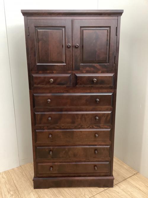 北海道民芸家具 (ホッカイドウミンゲイカグ) ハイチェスト ブラウン 7段/2分割 木製