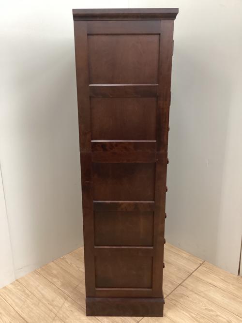 北海道民芸家具 (ホッカイドウミンゲイカグ) ハイチェスト ブラウン 7段/2分割 木製