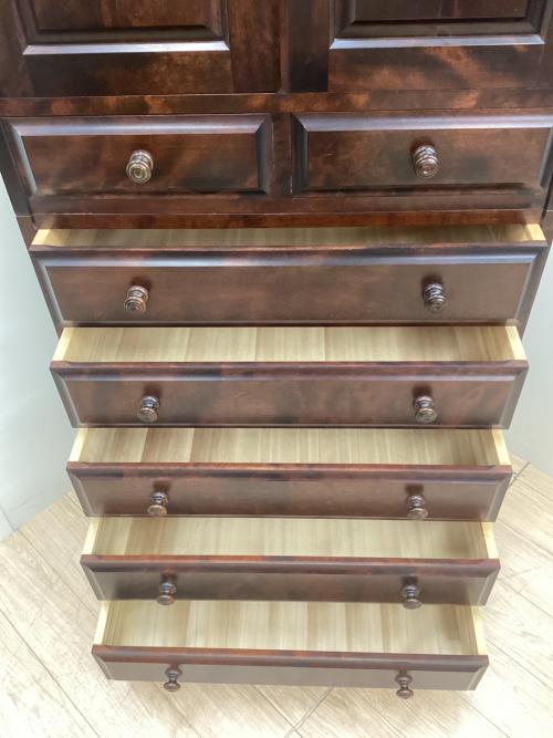 北海道民芸家具 (ホッカイドウミンゲイカグ) ハイチェスト ブラウン 7段/2分割 木製