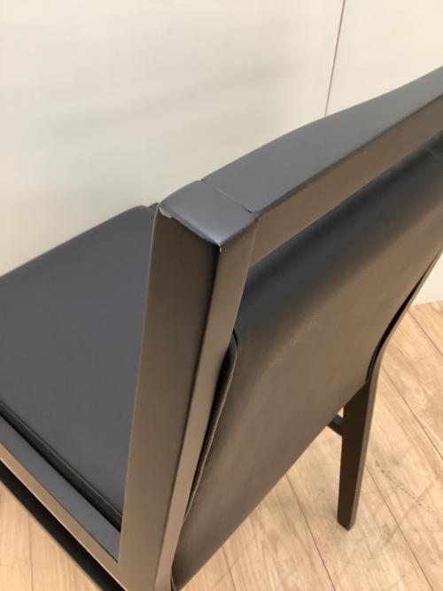 家具の大丸 (カグノダイマル) ダイニングチェアー ダークブラウン×ブラック ラバーウッド無垢×合皮 Napoli