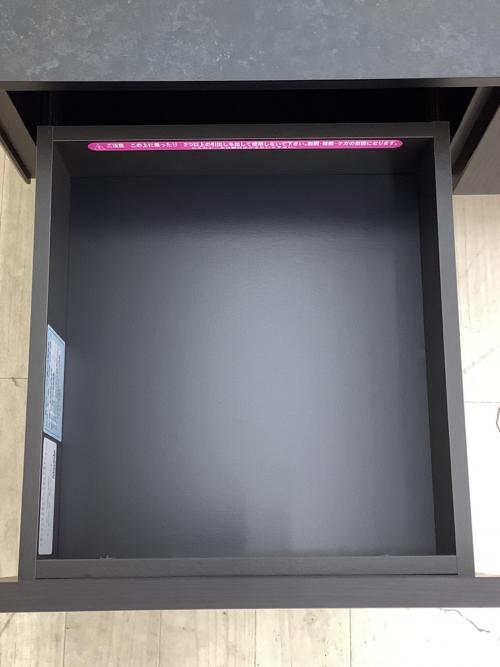Meuble Finuras ローテーブル メラミン天板 収納付き ブラック