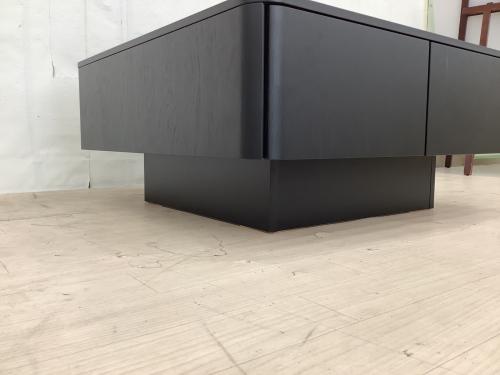 Meuble Finuras ローテーブル メラミン天板 収納付き ブラック