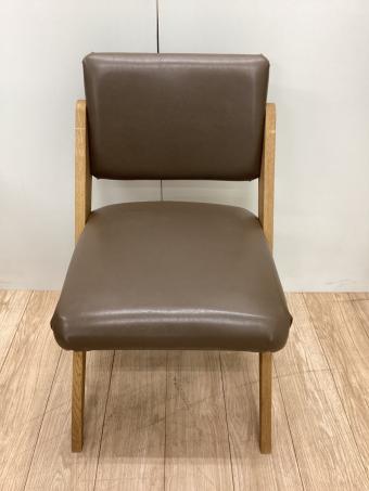 EASY LIFE (イージーライフ) ダイニングチェアー ブラウン×ダークブラウン 木製×リサイクルレザー ZETT