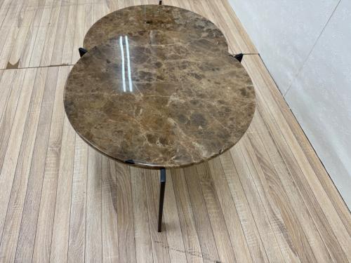 Armonia (アルモニア) ネストテーブル マルチカラー×ブラック  2点セット 天然大理石×アイアンフレーム Divino 直径50㎝