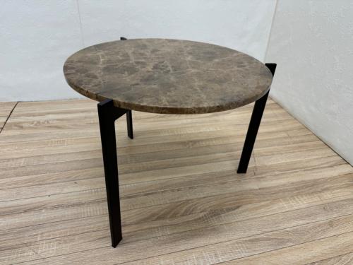 Armonia (アルモニア) ネストテーブル マルチカラー×ブラック  2点セット 天然大理石×アイアンフレーム Divino 直径50㎝