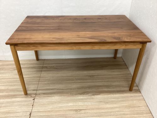 NOW HERE LIKE HOME ダイニング5点セット ブラウン オーク材×ウォールナット リス 幅135㎝