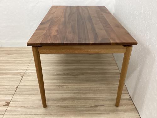 NOW HERE LIKE HOME ダイニング5点セット ブラウン オーク材×ウォールナット リス 幅135㎝