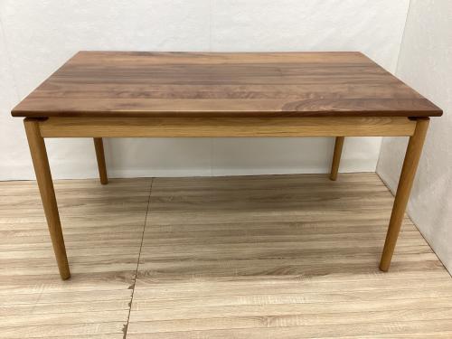 NOW HERE LIKE HOME ダイニング5点セット ブラウン オーク材×ウォールナット リス 幅135㎝