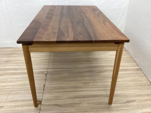 NOW HERE LIKE HOME ダイニング5点セット ブラウン オーク材×ウォールナット リス 幅135㎝