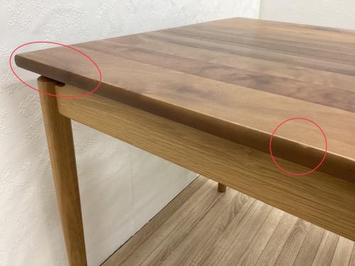 NOW HERE LIKE HOME ダイニング5点セット ブラウン オーク材×ウォールナット リス 幅135㎝