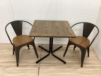 東谷 (アズマヤ) ダイニング3点セット ナチュラル×ブラック END-223T/PC-263 オーク材×スチール/アッシュ材×スチール ダリオ 幅75㎝