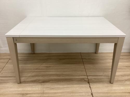 シギヤマ家具 (シギヤマ) ダイニング4点セット ホワイト エクステンション式 アビー130 幅130㎝