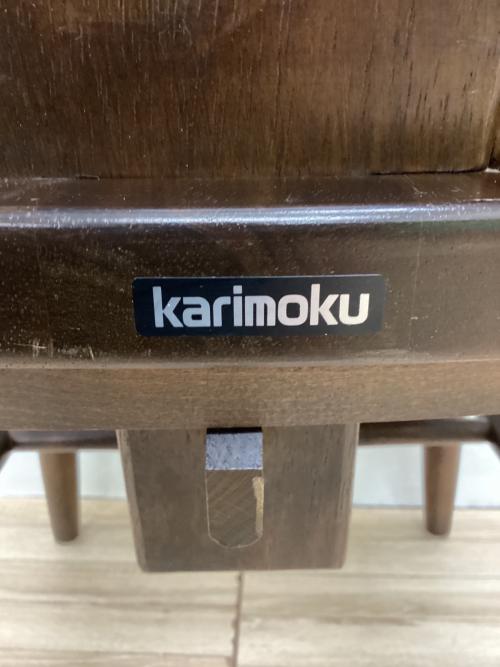 karimoku (カリモク) アームレスチェアー ダークブラウン アンティーク調 1人掛け RUSTIC(ルスティック)