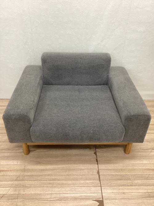 SIEVE (シーヴ) 1人掛けソファー グレー×ナチュラル  1人掛け SVE-SF012S-B(GR) ファブリック バージュ 109㎝