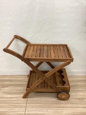 キッチンワゴン ブラウン 車輪付/ワインホルダー有 木製