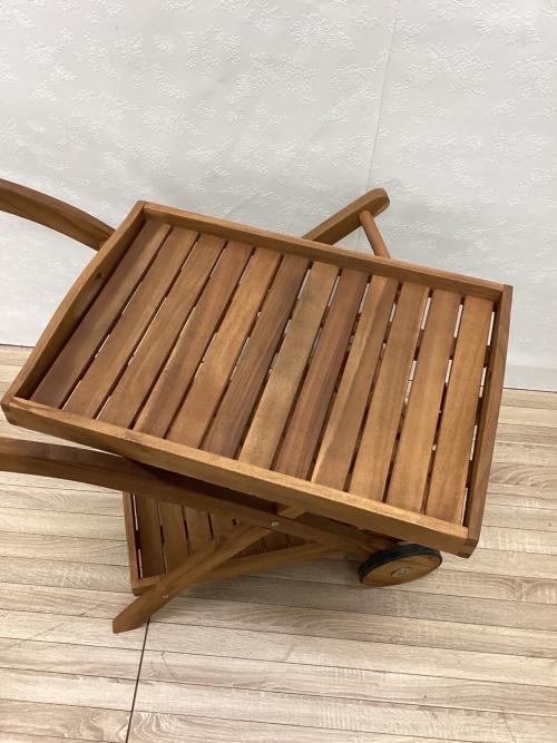キッチンワゴン ブラウン 車輪付/ワインホルダー有 木製
