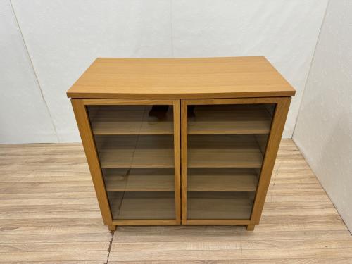 無印良品 (ムジルシリョウヒン) キャビネット ナチュラル 2枚扉 オーク材