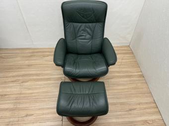 Ekornes (エコーネス) ストレスレスチェア グリーン オットマン付 011190150939403 1人掛け レザー