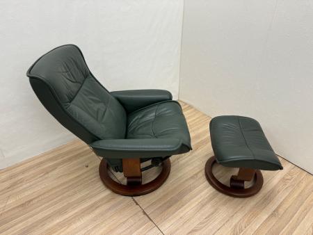 Ekornes (エコーネス) ストレスレスチェア グリーン オットマン付
