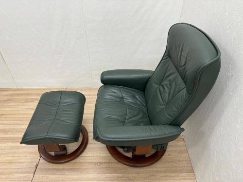 Ekornes (エコーネス) ストレスレスチェア グリーン オットマン付