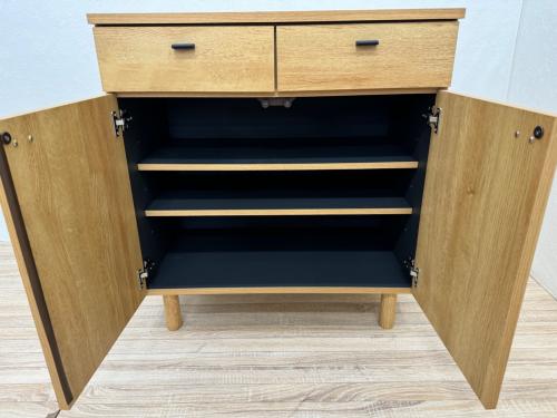 ISSEIKI キャビネット ナチュラル 2枚扉 BASIC PLUS-11