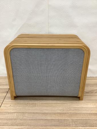 Gudee シューズボックス ナチュラル×グレー 収納付き玄関ベンチ 竹×ファブリック TOLIN