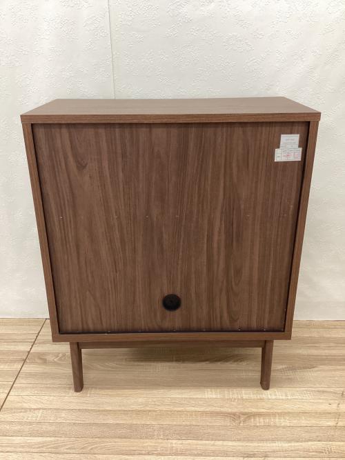 一生紀 (イッセイキ) 3段チェスト ブラウン 2枚扉 ウォールナット突板 FACT-2 幅:約70㎝