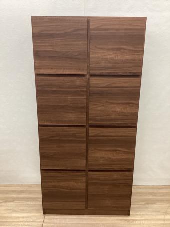 dinos (ディノス) キャビネット ブラウン スクエアリビングキャビネット 4段扉＆引き出し 4段/8枚扉