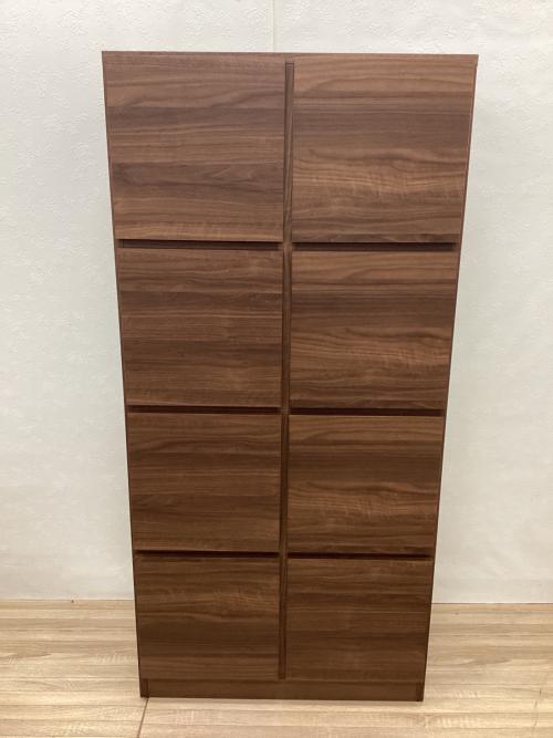 dinos (ディノス) キャビネット ブラウン スクエアリビングキャビネット 4段扉＆引き出し 4段/8枚扉