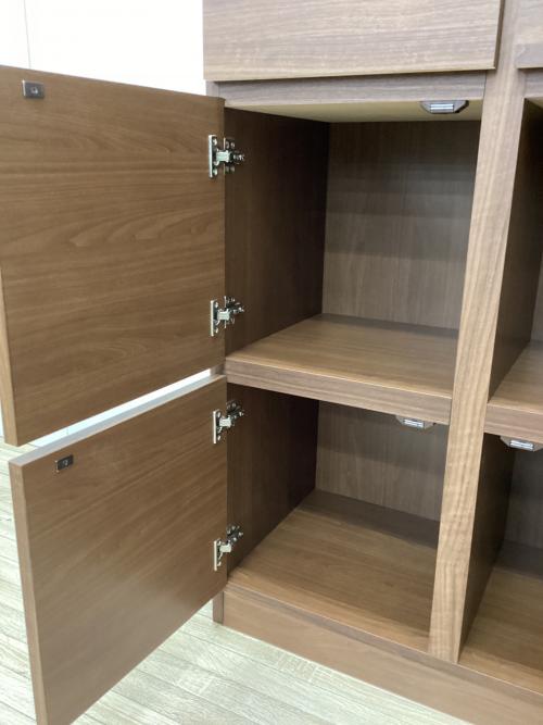 dinos (ディノス) キャビネット ブラウン スクエアリビングキャビネット 4段扉＆引き出し 4段/8枚扉