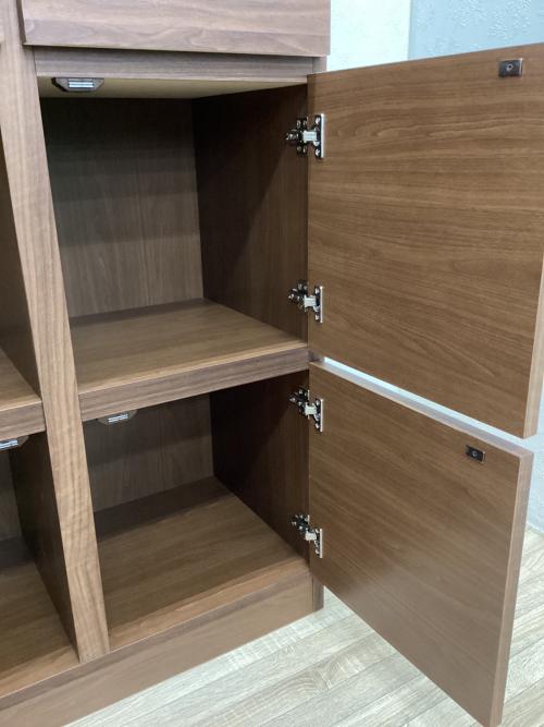 dinos (ディノス) キャビネット ブラウン スクエアリビングキャビネット 4段扉＆引き出し 4段/8枚扉