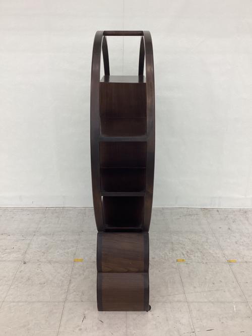 中国茶器 飾り棚 ブラウン 円形 木製