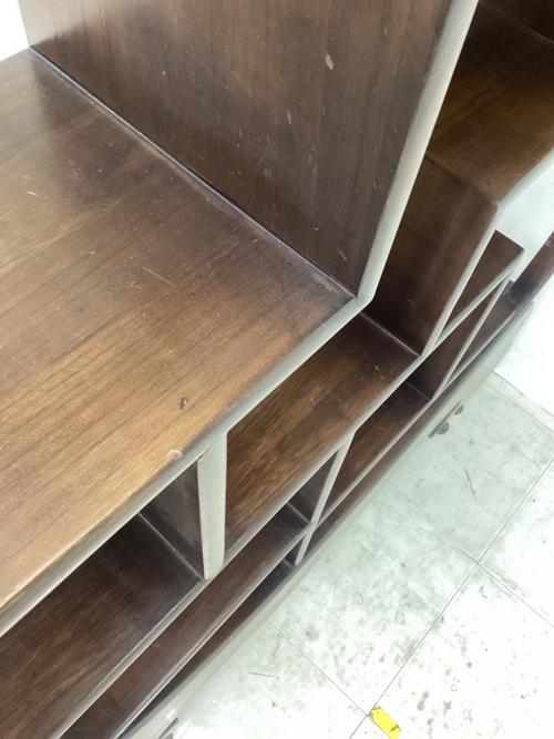 中国茶器 飾り棚 ブラウン 円形 木製