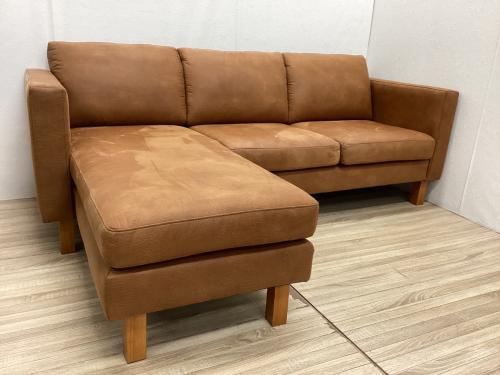 NOCE (ノーチェ) カウチソファー ライトブラウン テクニックレザー 合皮