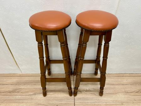 バーカウンター ブラウン バースツール2点セット MADE IN ITALY 3点