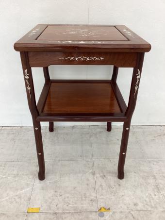 サイドテーブル ブラウン 螺鈿細工