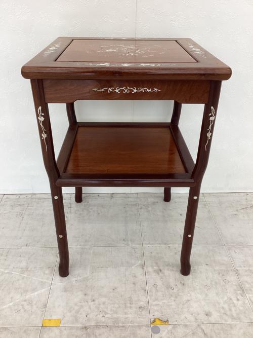 サイドテーブル ブラウン 螺鈿細工